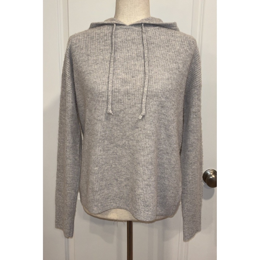 Nordstrom Hoodie Pullover Wool Cashmere Sweater Gray Women's Small